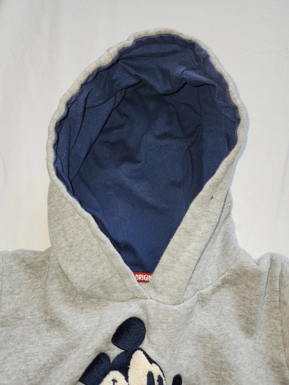 Disney Parks Mickey Mouse Embroidered Varsity Hoodie Gray Youth XL - Picture 3 of 10
